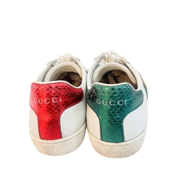 Gucci White Leather r Ace Low Top Sneakers - Picture 3 of 11